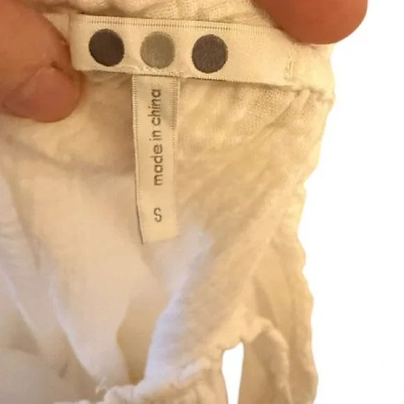 Three Dots Cotton Gauze White Top nwt - Picture 7 of 8